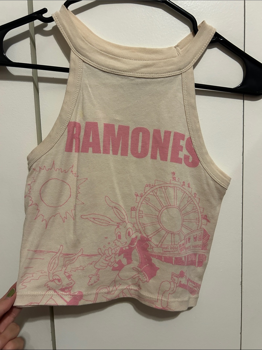 Pink Graphic Halter Tank Top